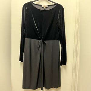 Michael Kors black dress with knot at waist above the knee. Size L